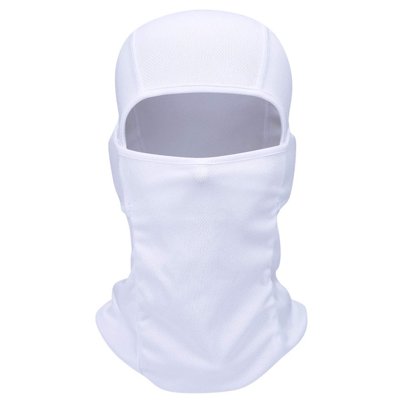 hikevalley Balaclava Face Mask Adjustable Windproof UV Protection Hood (US, Alpha, One Size, White) - Image 1